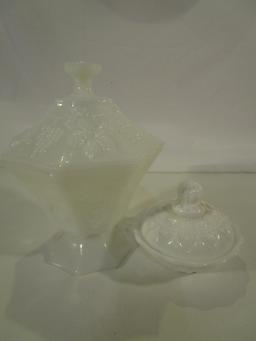 Lot of 7 Vintage Milk Glass Pieces