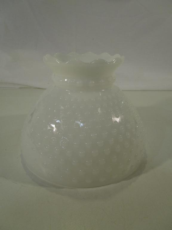 Vintage Milk Glass Hobnail Oil Lamp Shade