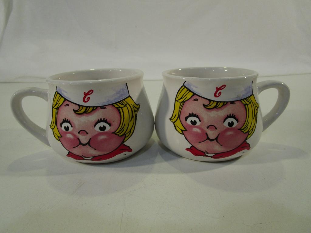 Lot of 2 Campbell's Soup Girl Soup Mugs