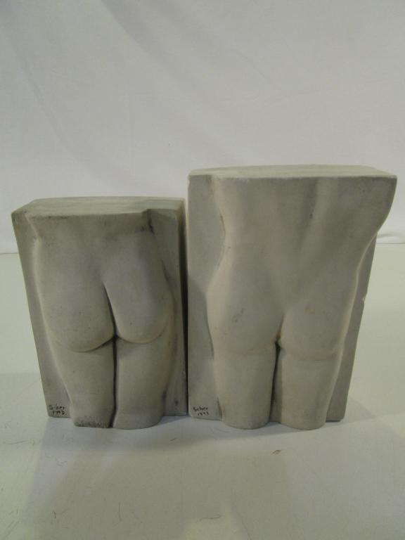 "Bottom" Book Ends. Signed & Dated by Artist