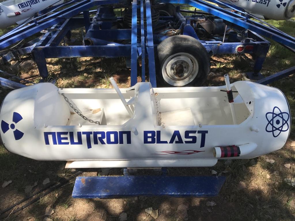 Neutron Blast Carnival Ride with trailer and rails