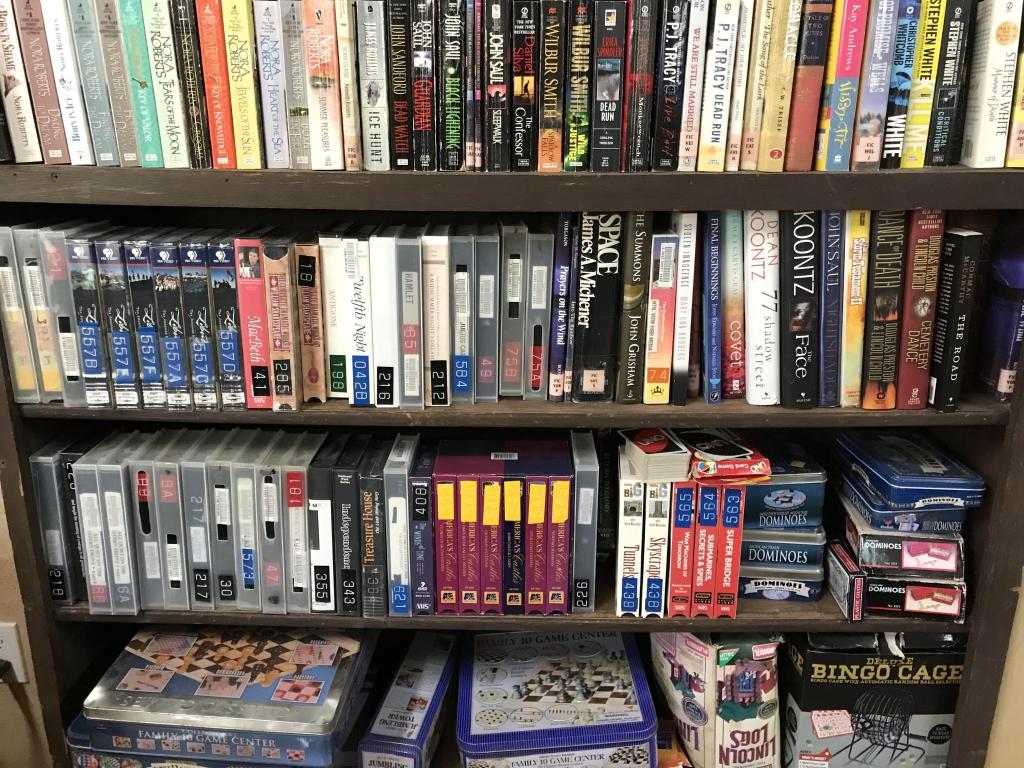 2 Shelves of history learning vhs movies