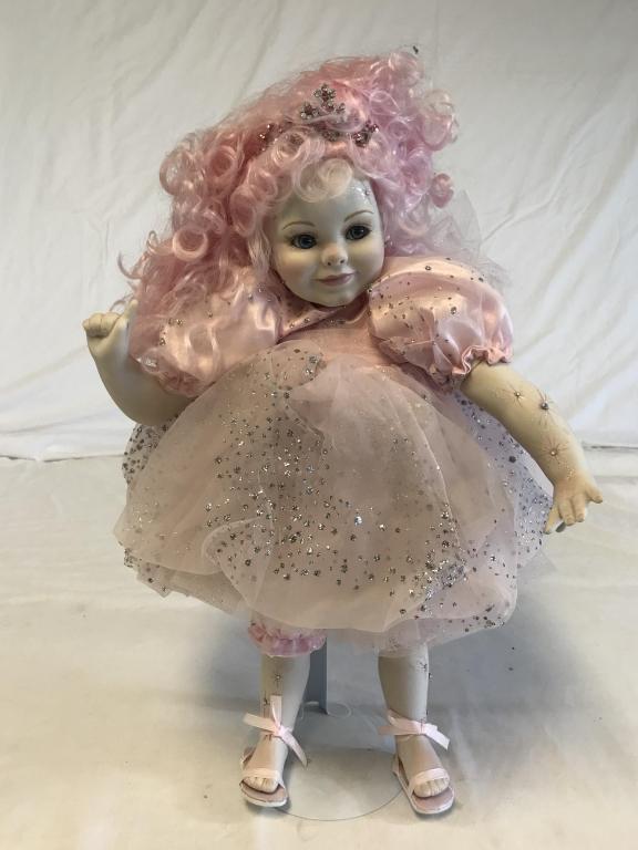 2006 Pink Princess Porcelain 18"Doll with stand