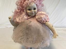 2006 Pink Princess Porcelain 18"Doll with stand