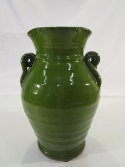 Tall Green Pottery Vase