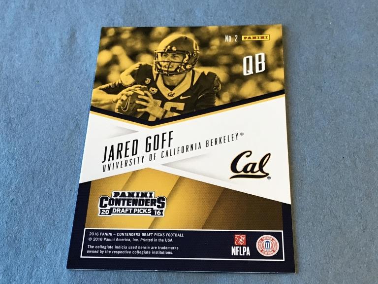 JARED GOFF 2016 Contenders #2 School Colors Rookie