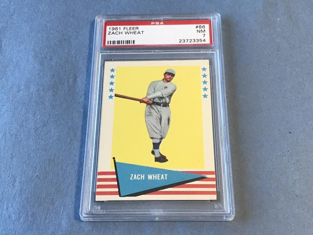 ZACH WHEAT 1961 Fleer Baseball PSA Graded 7 NM