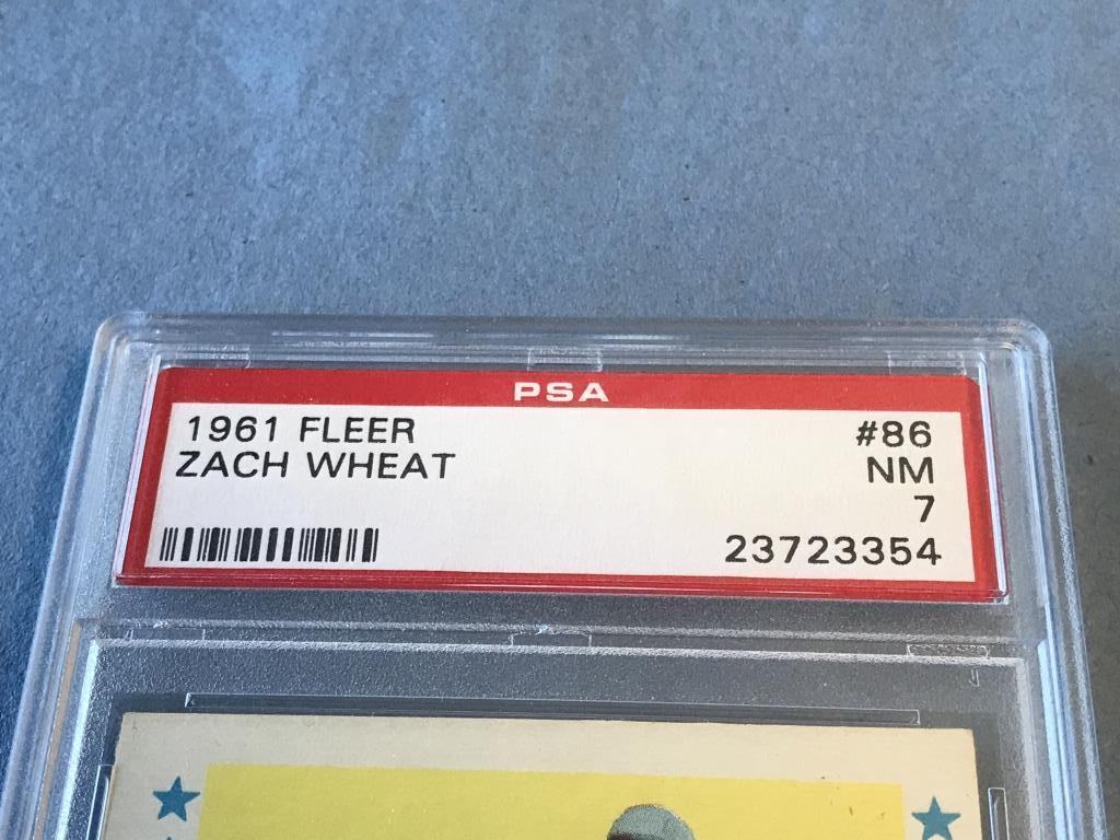 ZACH WHEAT 1961 Fleer Baseball PSA Graded 7 NM