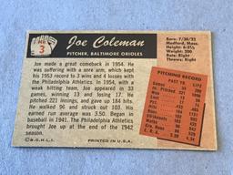 JOE COLEMAN #3 Orioles 1955 Bowman Baseball Card