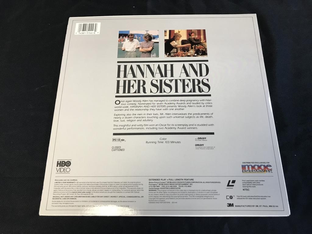 HANNAH AND HER SISTERS Woody Allen LASERDISC Movie