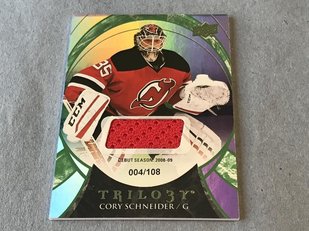 CORY SCHNEIDER 2015 UD Trilogy JERSEY 004/108