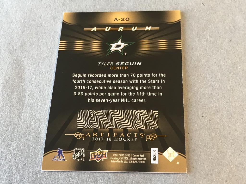 TYLER SEGUIN 2017 UD Artifacts GOLD AURUM Insert