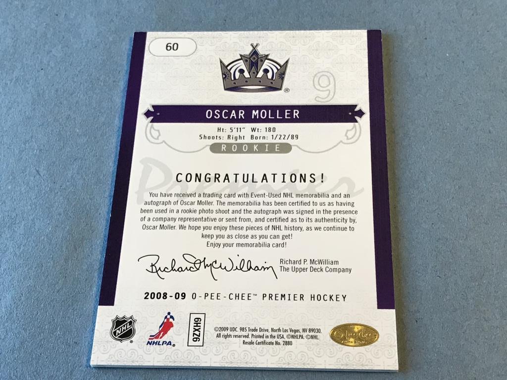 OSCAR MOLLER 2008 O-Pee-Chee Premier JERSEY & AUTO