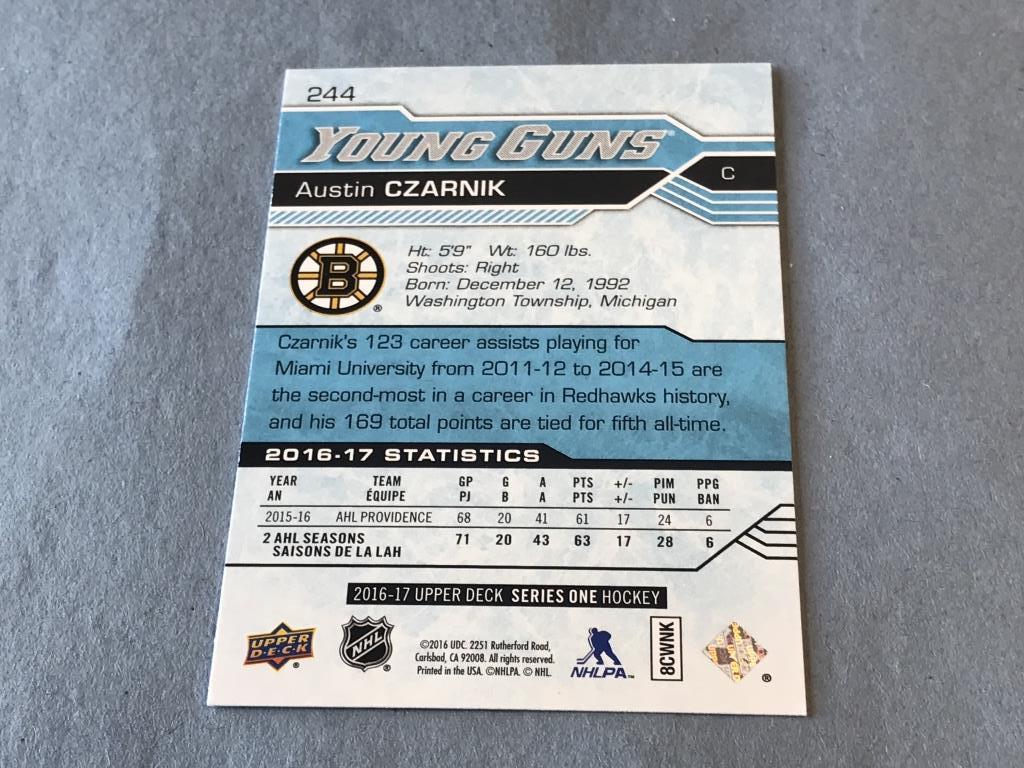 AUSTIN CZARNIK 2016 Upper Deck Young Guns ROOKIE