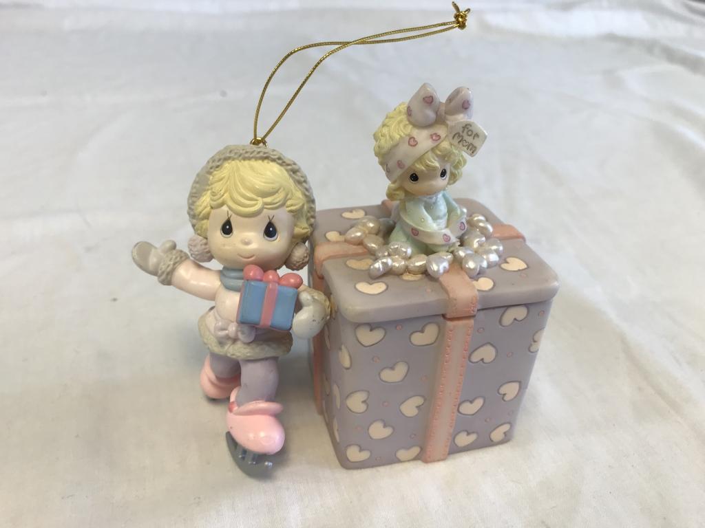 4 Precious Moments Figures-IOU, keepsake box