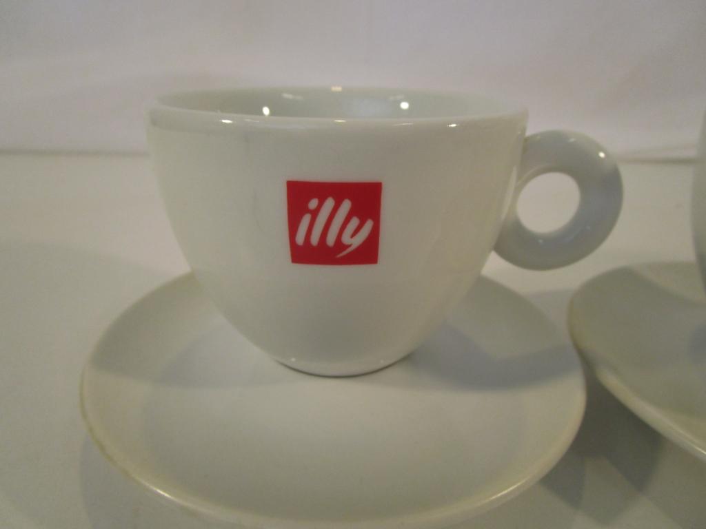 Lot of 2 Illy Espresson Cups and Saucers