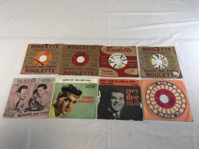 Lot of 31 1950's ROULETTE RECORDS 45 RPM