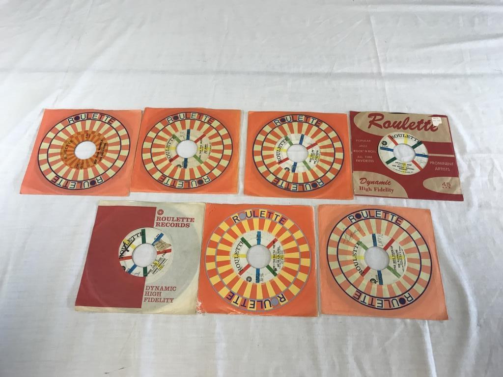 Lot of 31 1950's ROULETTE RECORDS 45 RPM