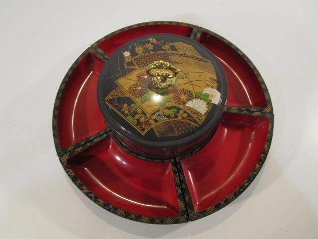 Asian Themed Lazy Susan Serving Dish