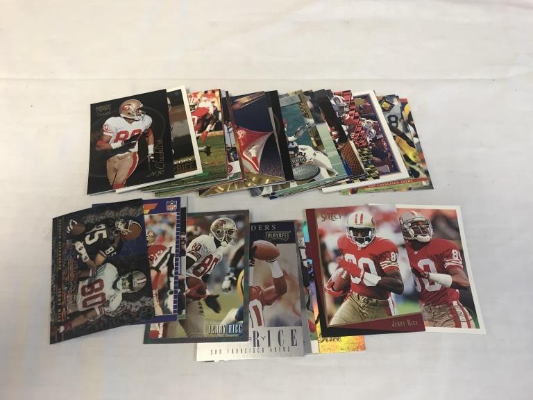 JERRY RICE Lot of 36 Football Cards