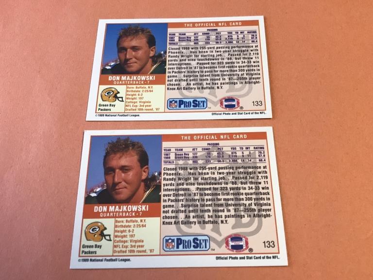 DON MAJKOWSKI Lot of 2 1989 Pro Set ROOKIE Cards