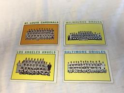 1964 Topps Baseball Cards Lot of 4 TEAM Cards