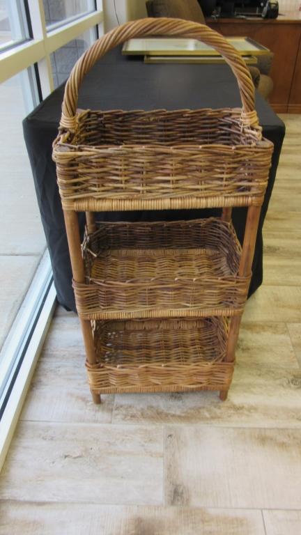 3 Shelf Wicker Basket