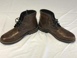 Crevo Chestnut Leather Ankle Wingtip Boots Size 10