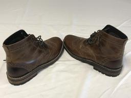 Crevo Chestnut Leather Ankle Wingtip Boots Size 10
