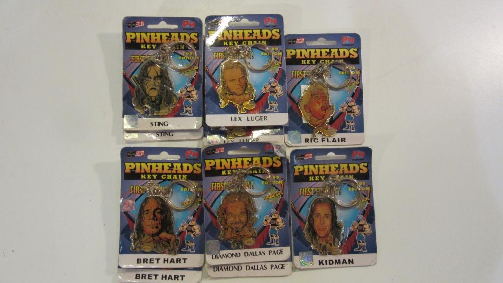 Lot of 10 Vintage Pinhead Key Chains