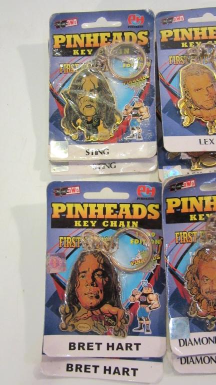 Lot of 10 Vintage Pinhead Key Chains