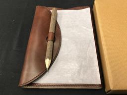 Pottery Barn Saddle Leather Journal NEW X$