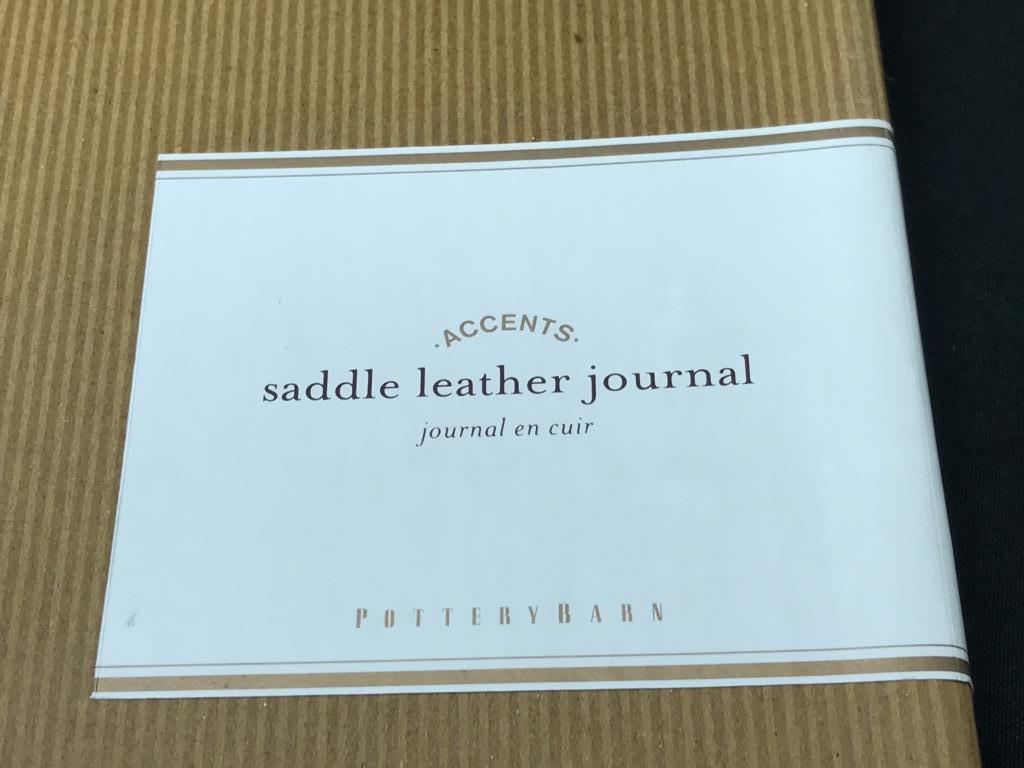 Pottery Barn Saddle Leather Journal NEW X$