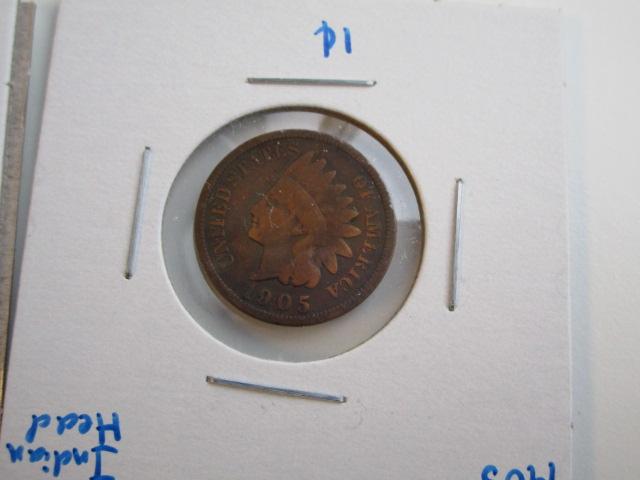 Lot of 3 1905 Indian Head Pennies