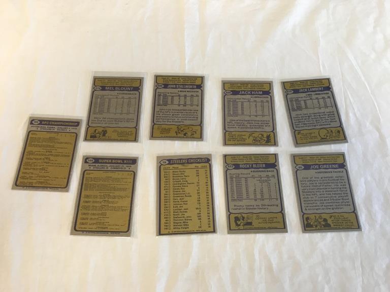 Lot of 9 1979 Topps STEELERS Football Cards