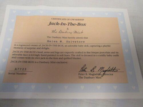 Danbury Mint  Porcelain Doll Jack in the Box NEW