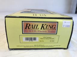 MTH RailKing Transport Flatcar & Flying Helicopter