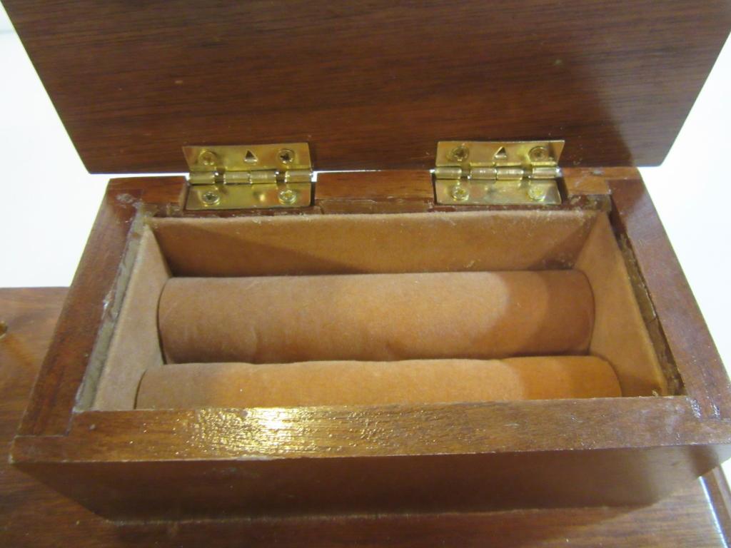 Vintage Wood & Velvet Lined Jewelry Box