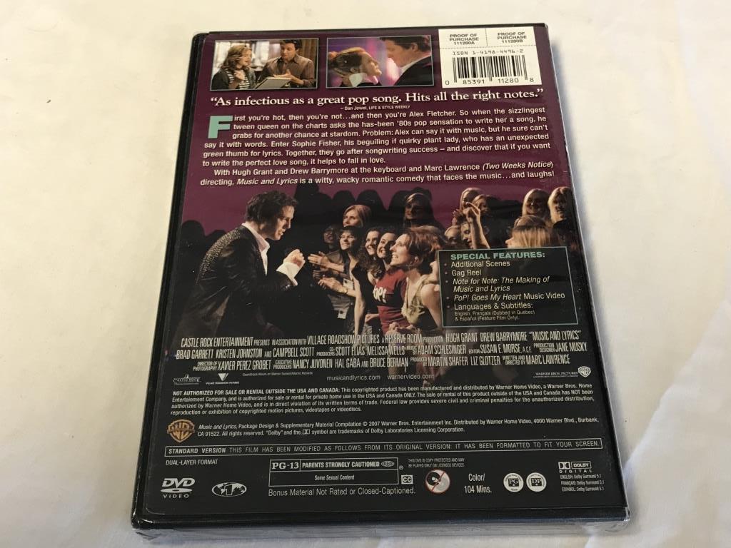 MUSIC AND LYRICS Drew Barrymore DVD Movie NEW