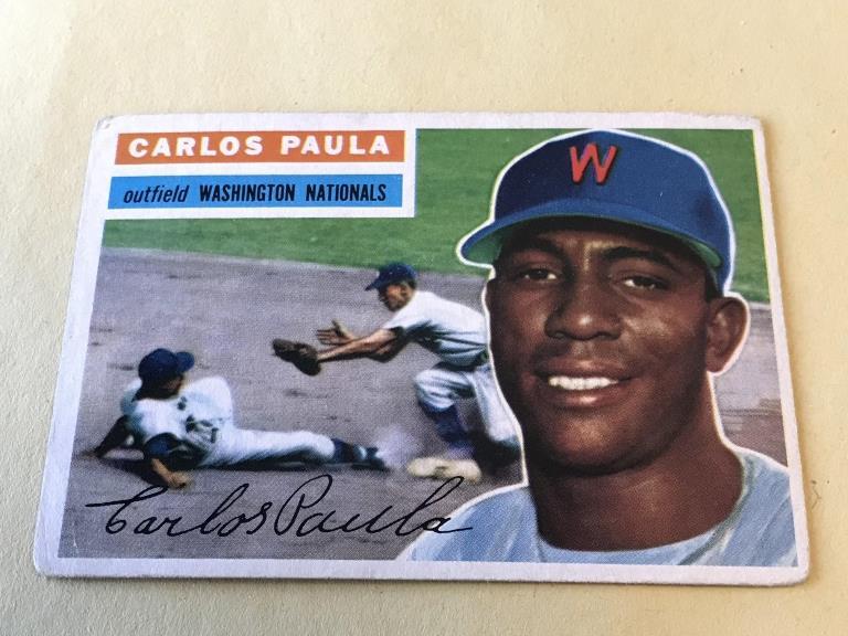 CARLOS PAULA Nationals #4 1956 Topps Baseball Card