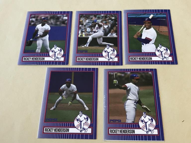 RICKEY HENDERSON Lot of 5 1991 Pepsi Baseball Card