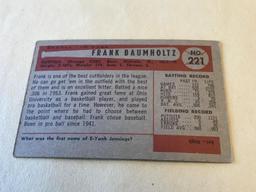 FRANK BAUMHOLTZ Cubs 1954 Bowman Baseball Card 221