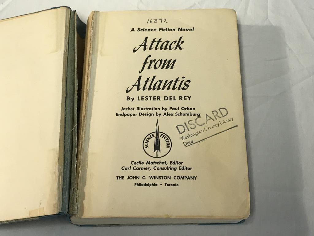 ATTACK FROM ATLANTIS Lester Del Rey HC Book 1953