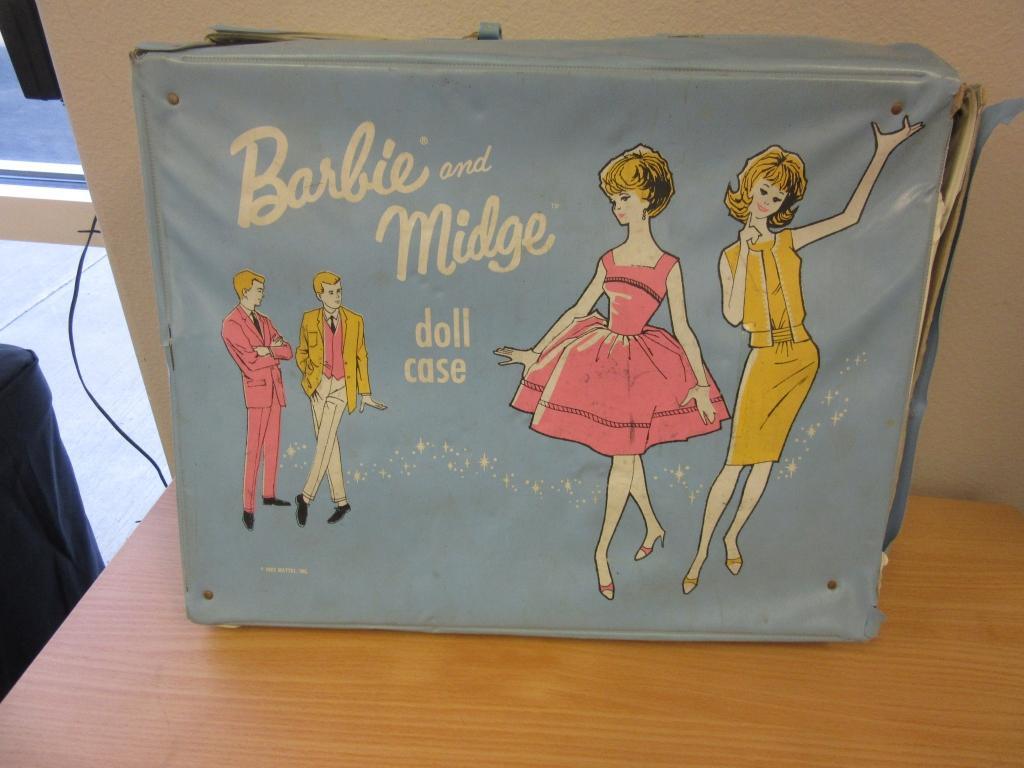 Vintage Barbie & Midge Doll Case w/ Dolls