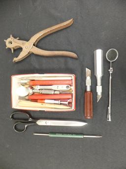 Lot of Woodworking and Leatherworking Tools