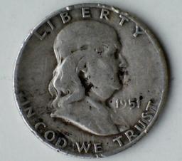 1951-S Franklin Silver Half Dollar Coin