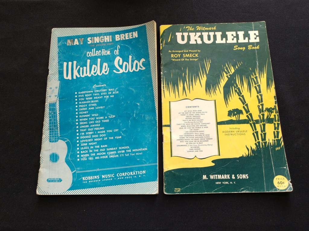 Two vintage ukulele music books