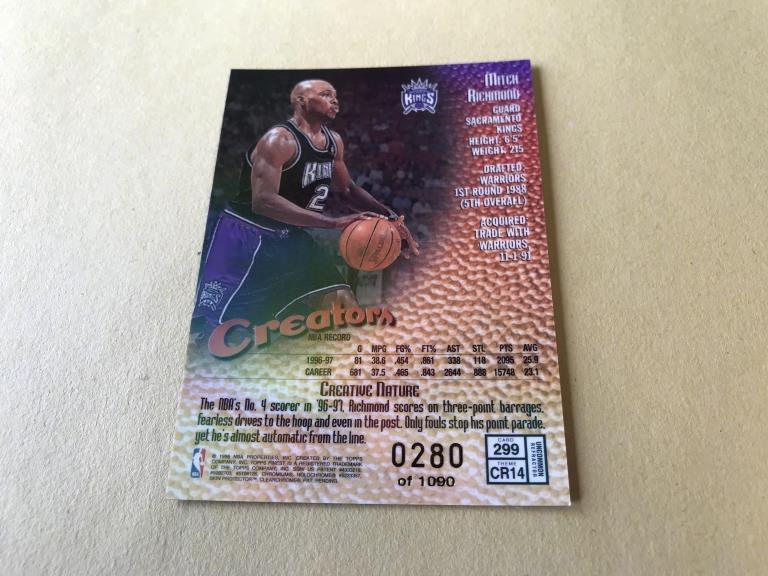 MITCH RICHMOND 1998 Finest REFRACTOR Basketball