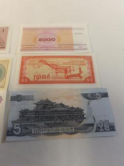 Lot of 6 Asian Countries Currency Notes