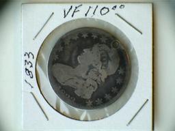 1833 .90 Silver Capped Bust Half Dollar